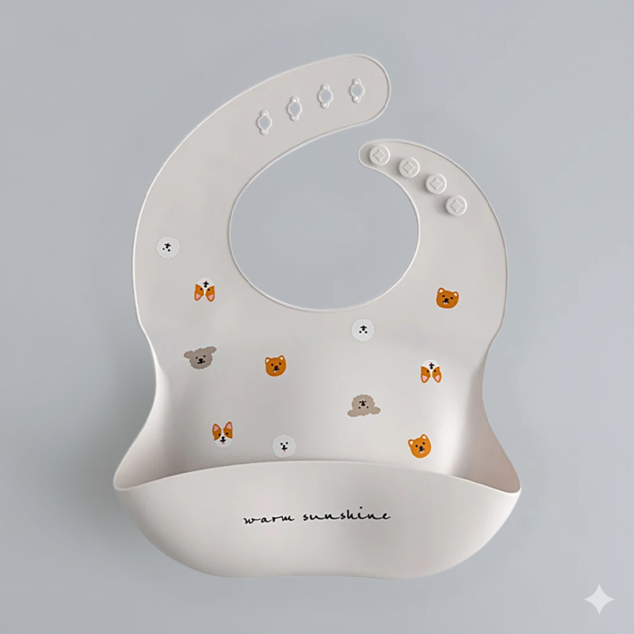 Bavoir à motifs avec récupérateur