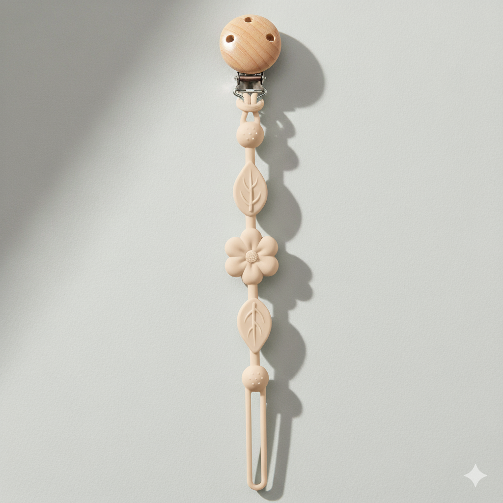 Attache tétine fleur