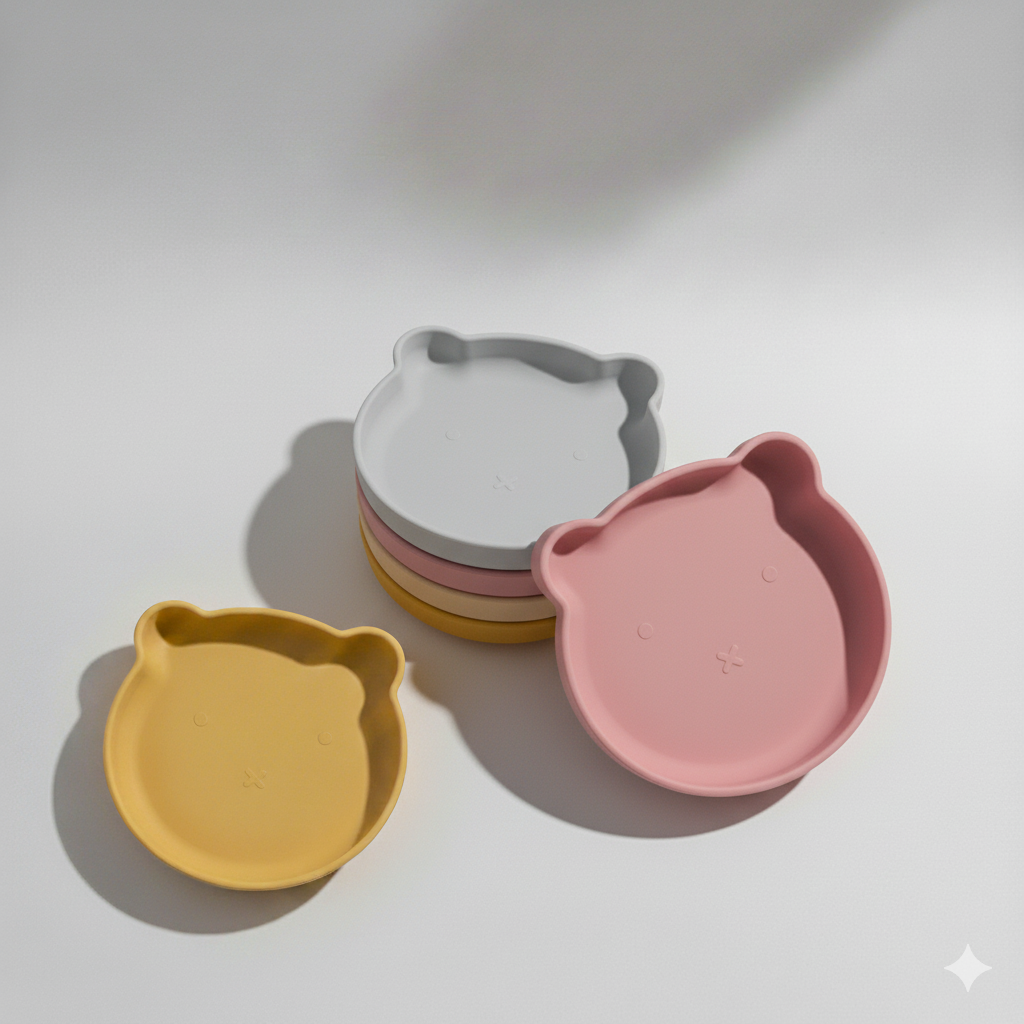 Assiette à ventouse ourson