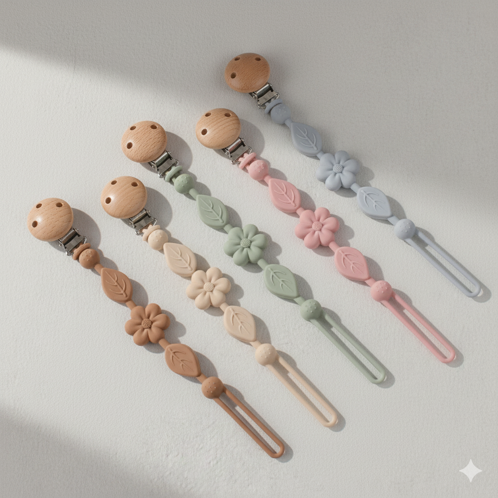 Attache tétine fleur