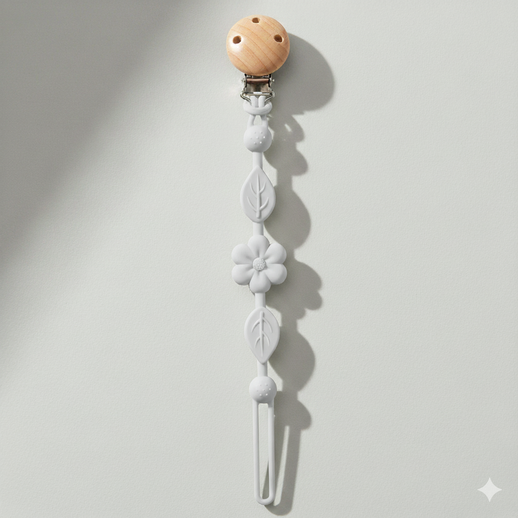 Attache tétine fleur