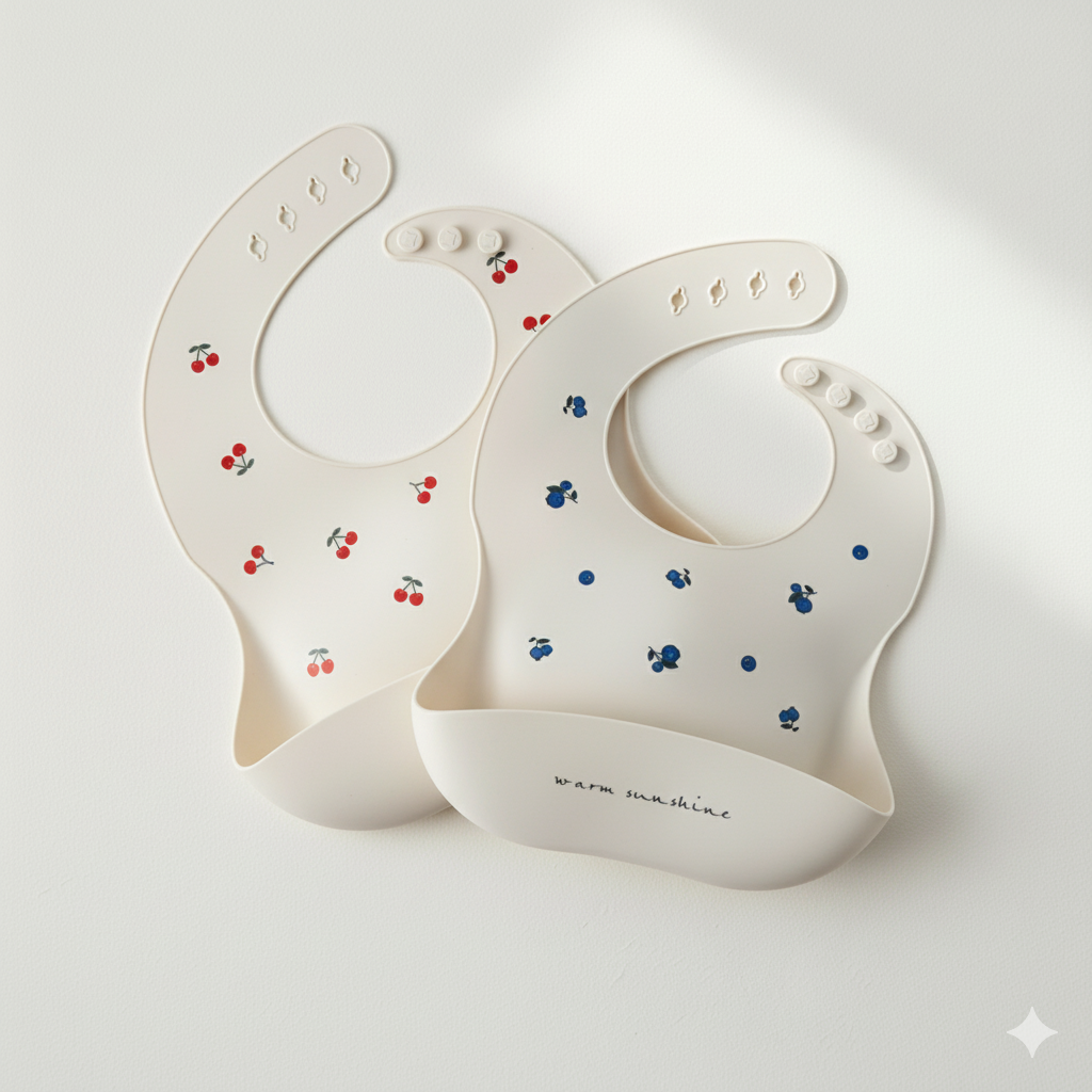 Bavoir à motifs avec récupérateur