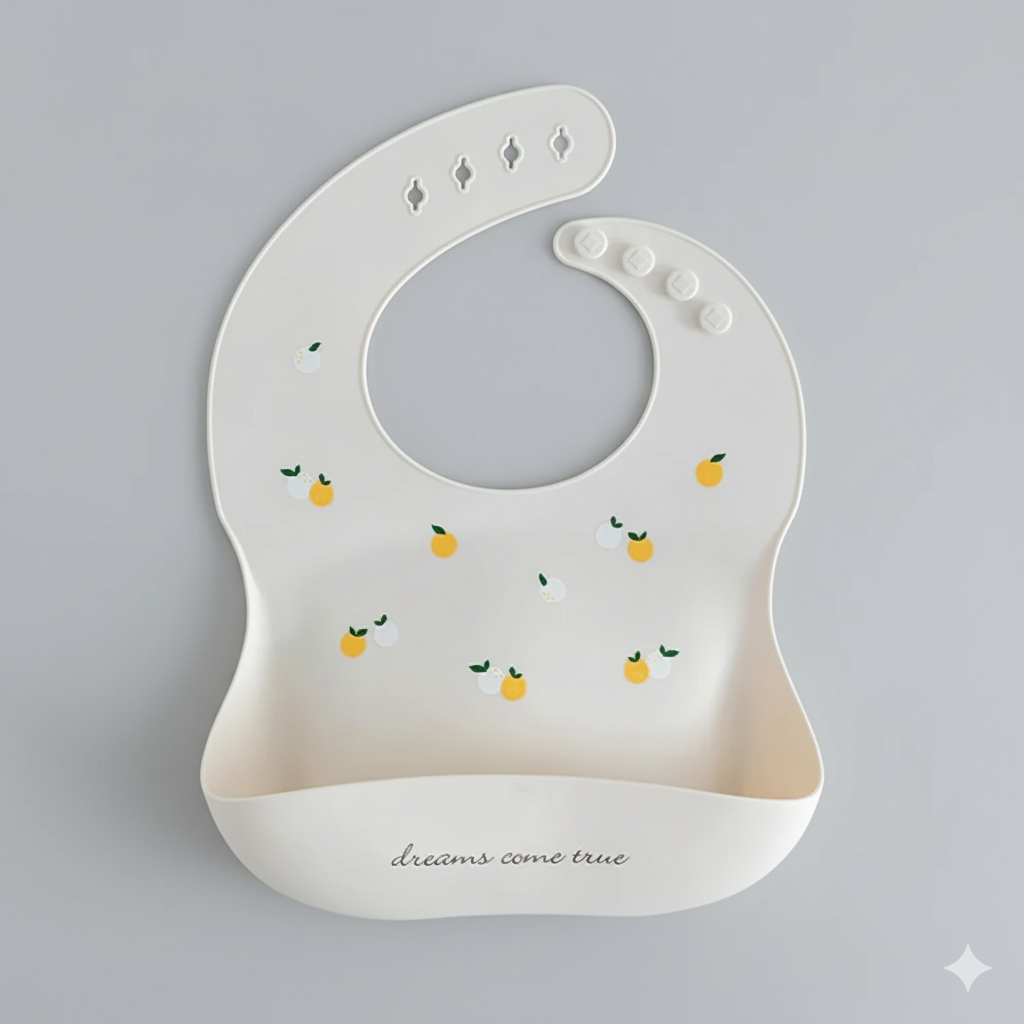 Bavoir à motifs avec récupérateur