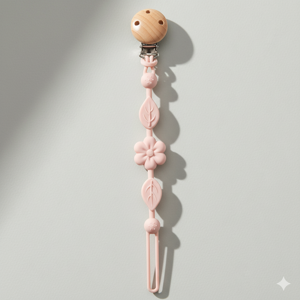 Attache tétine fleur