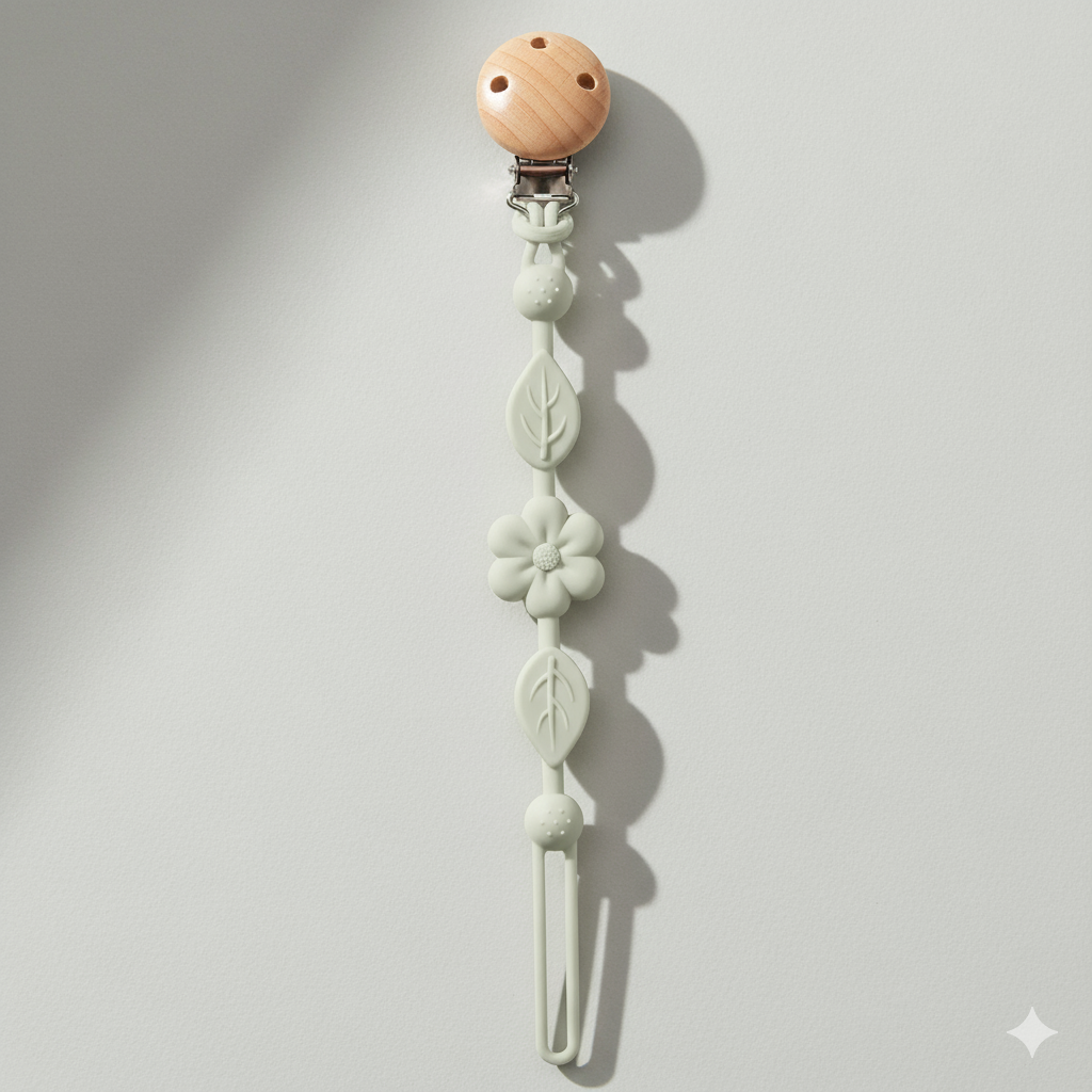 Attache tétine fleur