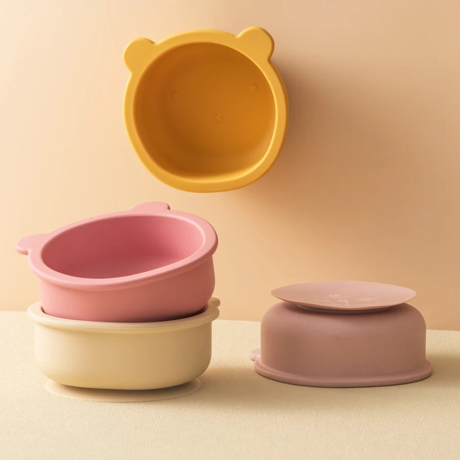 Teddy bear bowl with suction cup